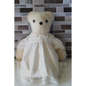 Sojourn stuffed bear 18” Making Cancer Bear-able w/Vintage Clothing- Rare